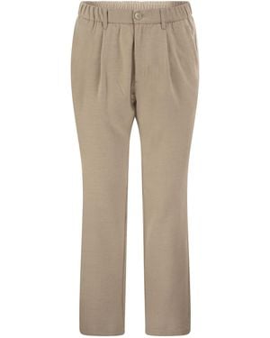 Herno Wool And Modal-Blend Pants With Elasticated Waist - Natural