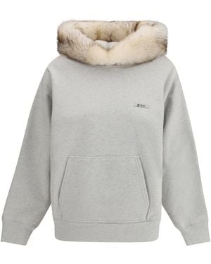 Prada Hoodie Features A Hood Lined - Gray