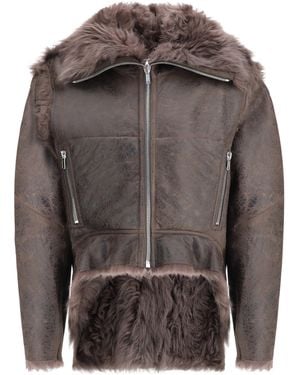 Rick Owens Exploder Shearling Jacket - Gray