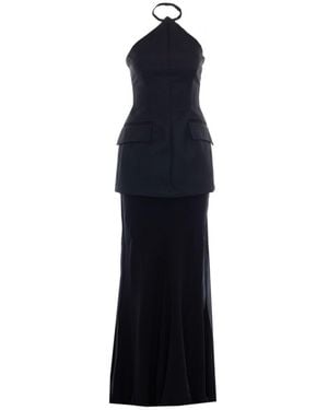 Sportmax Pinne Double Material Dress - Black