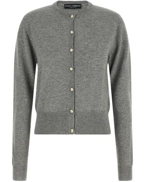 Dolce & Gabbana Dolce & Gabbana Logo Buttons Cardigan - Gray
