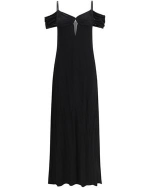 Saint Laurent Long Short-Sleeved Dress - Black