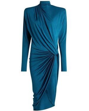 Balmain Draped Midi Dress - Blue