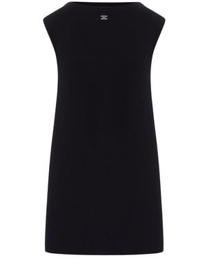 Celine Wool Blend Dress With Triomphe Logo - Black