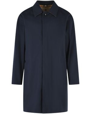 Burberry 'Camden' Cotton Midi Trench Coat - Blue