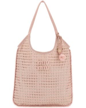 Miu Miu Crochet Ivy Shopping Bag - Pink
