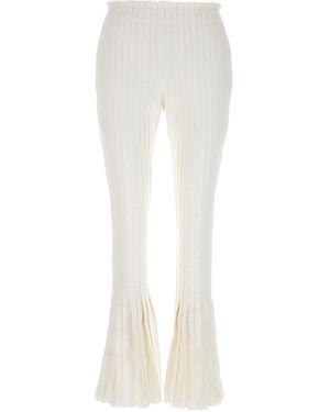 Sacai Ribbed Pleated Pants - White