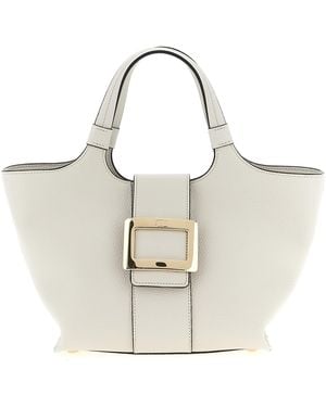 Roger Vivier 'Belle Vivier' Mini Shopping Bag - White