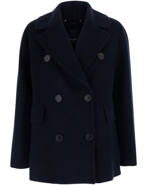Max Mara 'S Maxmara Camilla Coat With Notched Revers And Long Sleeves - Blue