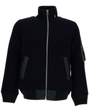 Sacai Wool Blouson Jacket - Blue