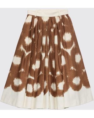 Prada Printed Canvas Skirt - Brown