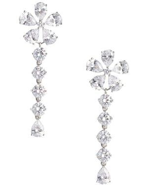 Self-Portrait Self Portrait Multi Crystal Flower Dangle Earrings - White