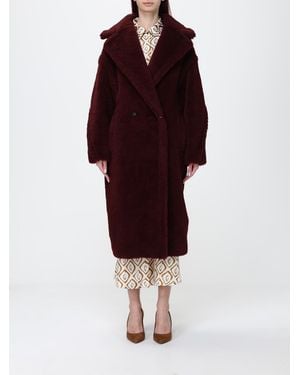 Max Mara Fur Coat Burgundy - Red