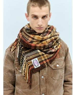 Acne Studios Plaid Fringe Scarf - Brown