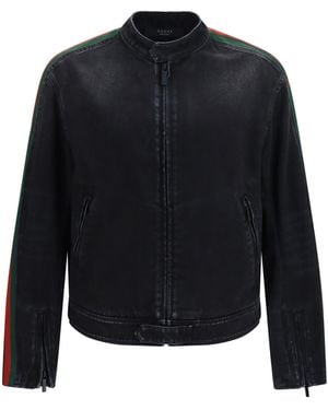 Gucci Cotton Denim Biker Jacket - Blue