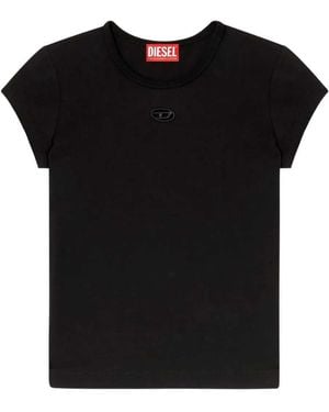 DIESEL T-Angie T-Shirt With Embroidery - Black