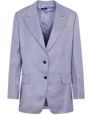 Tom Ford Soft Fluid Twill Boyfriend Jacket - Blue