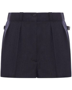 Prada Chevron Wool Shorts - Blue