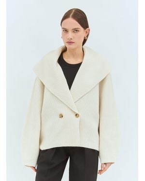 TOTEME Shawl-Lapel Cardigan - White