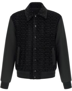 Balmain Logo Bomber Jacket - Black