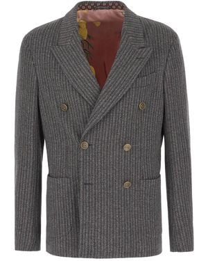 Etro Clothing Blazers E Gilets - Gray