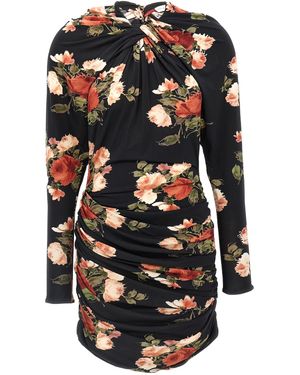 Magda Butrym Floral Print Mini Dress With Cut-Out Details - Black