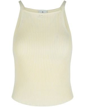 Courreges Ivory Viscose Blend Top - Natural