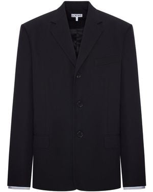 Loewe Sartorial Wool Jacket With Contrasting Double-Layer Cuffs - Blue