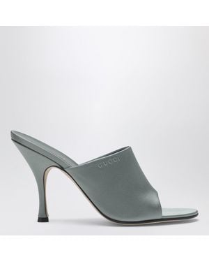 Gucci Logo-Embroidered Sandals - Gray
