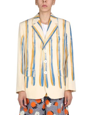 Marni Single-Breasted Mini Jacket - Natural