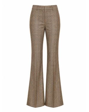 Saint Laurent Checked Flared Pants - Natural