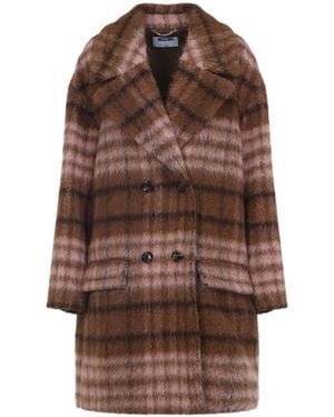 Moschino Checked Coat - Brown