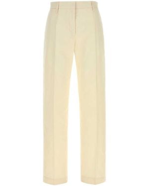 Jil Sander Ivory Cotton Pant - Natural