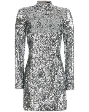 Balmain Sequins Mini Dress - Gray