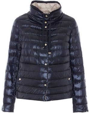 Herno Ultralight Reversible Nylon Hood - Blue