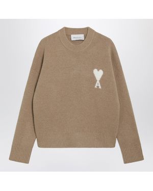 Ami Paris Ami De Coeur Sweater - Natural