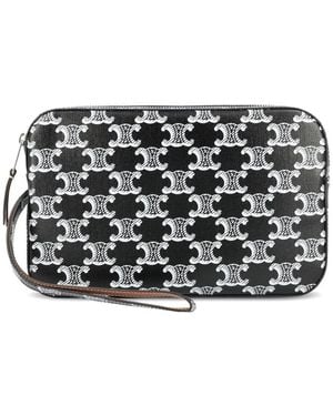 Celine Triomphe Canvas Pouch - Black