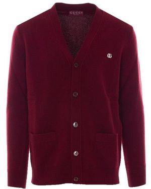 Gucci Embroidered Doppia Gg Cardigan - Purple
