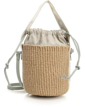 Chloé Small "Woody" Basket Bag - Natural
