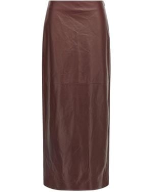 Brunello Cucinelli 'Column Long' Skirt - Brown
