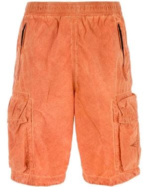 Stone Island Polyamide Cargo Shorts - Orange
