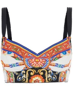 Dolce & Gabbana Dolce & Gabbana Sleeveless Top With Carretto Print And V-Neck - Pink