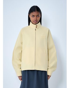 Miu Miu High-Neck Zip Jacket - Natural