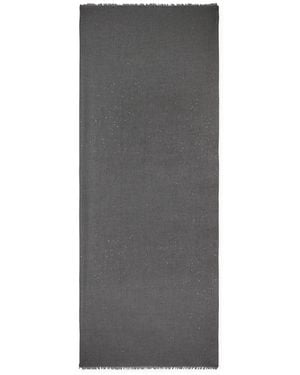 Brunello Cucinelli Cashmere And Silk Scarf With Sequins - Gray