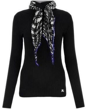 Burberry Scarf Sweater - Black