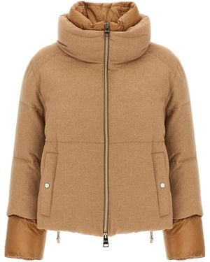 Herno Two-Material Puffer Jacket - Brown