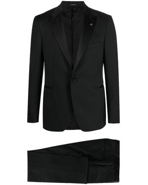 Tagliatore Peaked Lapel Suit - Black