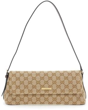 Gucci 'Madison' Shoulder Bag With Leather Strap And Logo Plate On The Front - Metallic