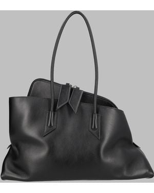The Attico Slouchy Leather Tote Bag - Black