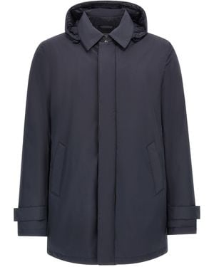 Herno Removable Hood Parka - Blue